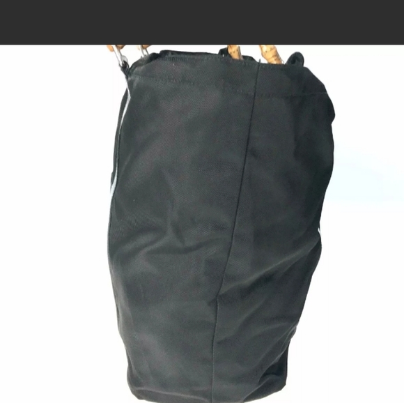 Gucci Bamboo Handled Black Nylon Tote - Picture 11 of 12